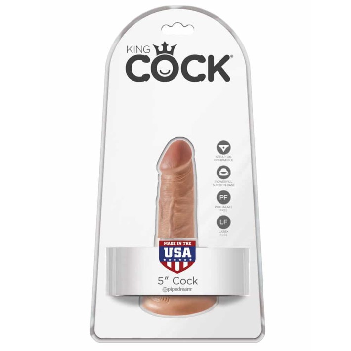 Dildo Clasic Cu Ventuza King Cock, Natural, 12.5 Cm 3