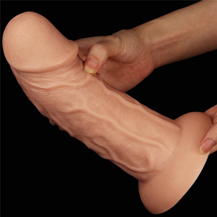 Dildo Realistic Extra-gros Curved, Natural, 24 Cm 14