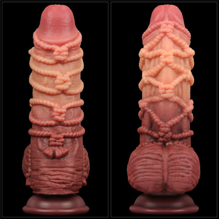 Dildo Realistic Extra Texturat Din Silicon Platinum Dublu-stratificat, Natural, 24 Cm 8