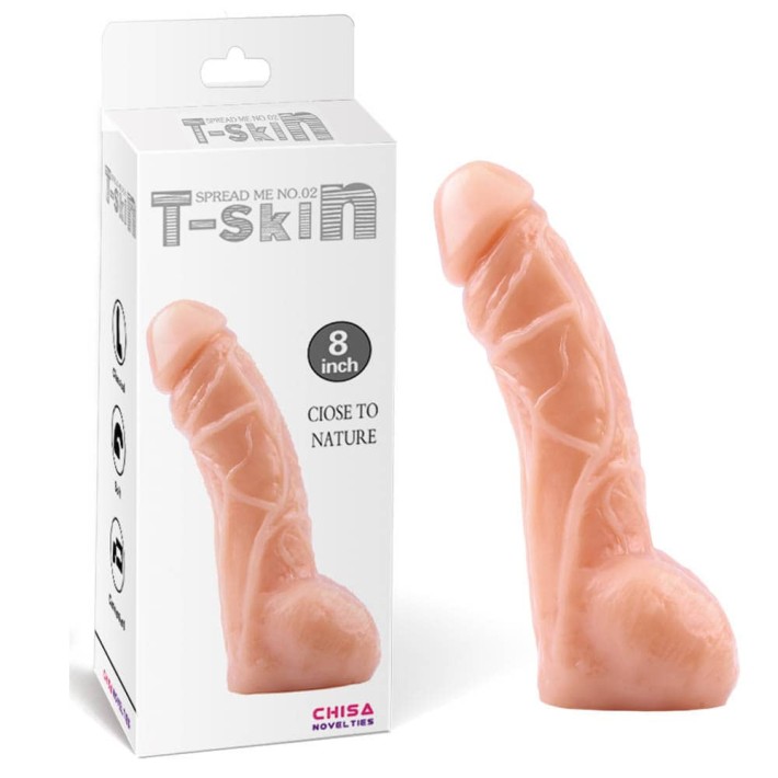 Dildo Clasic T-skin Spread Me No.02, Natural, 20 Cm 5
