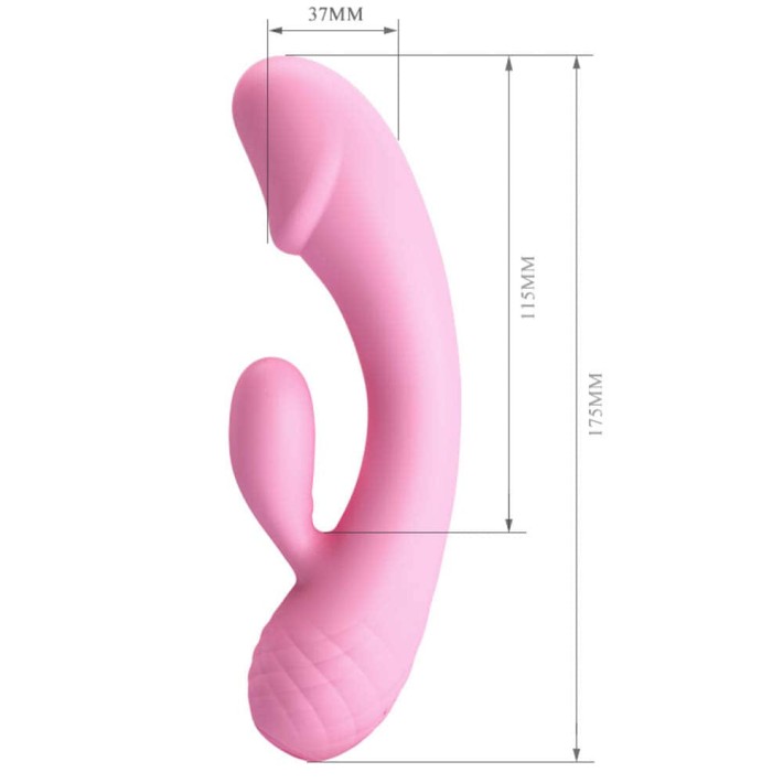 Vibrator Rabbit Ron, Roz Pudrat, 17.5 Cm 7