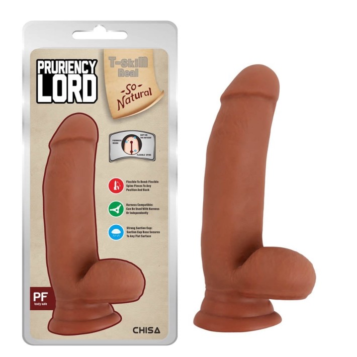 Dildo Clasic Cu Ventuza Pruriency Lord, Bronz, 17.5 Cm 3