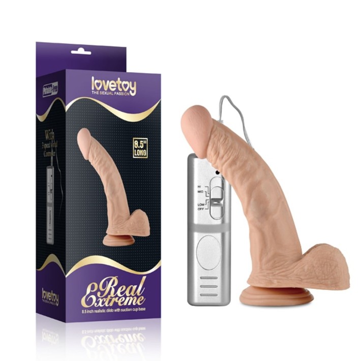 Vibrator Realistic Cu Ventuza Real Extreme Dildo, Natural, 21.5 Cm 4