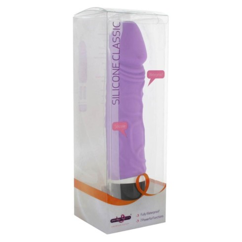 silicone, Vibrator Realistic Silicone Classic, Lila, 20 Cm, pasiune.ro