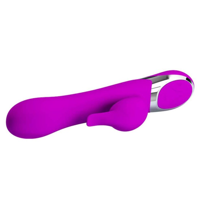 Vibrator Rabbit Cu Cap Gonflabil Neil, Mov, 23 Cm 5
