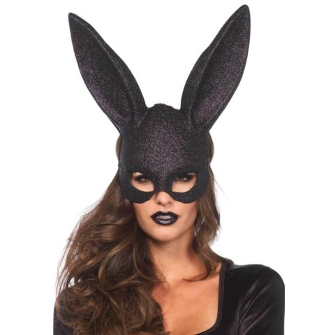 Masti, Glitter Masquerade Rabbit Mask Black, pasiune.ro