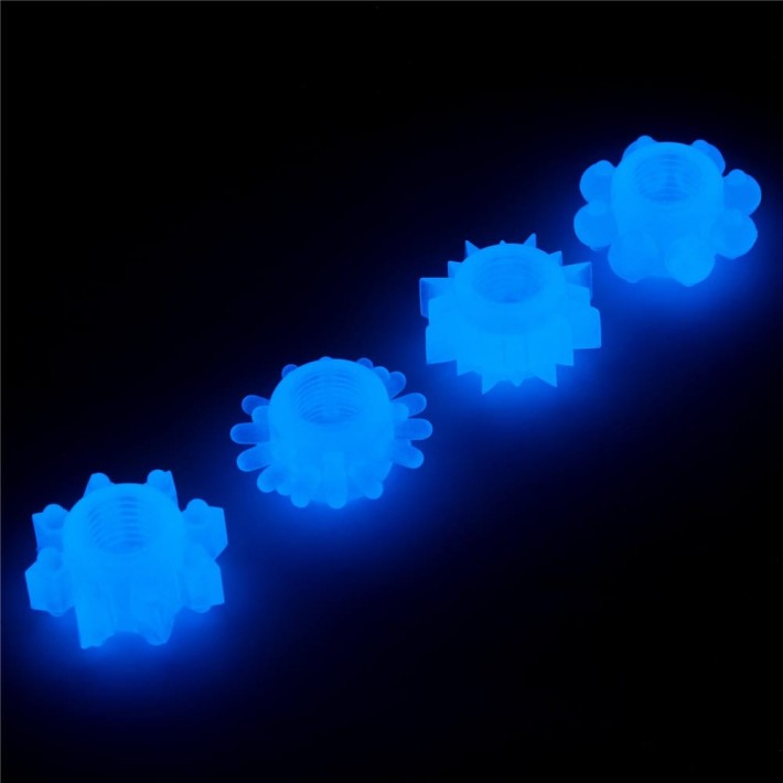 Set 4 Inele Penis Fosforescente Lumino Play, Alb 7