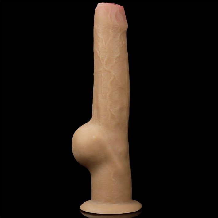 Dildo Clasic Cu Ventuza Necircumcis Handle Cock, Natural, 28 Cm 5