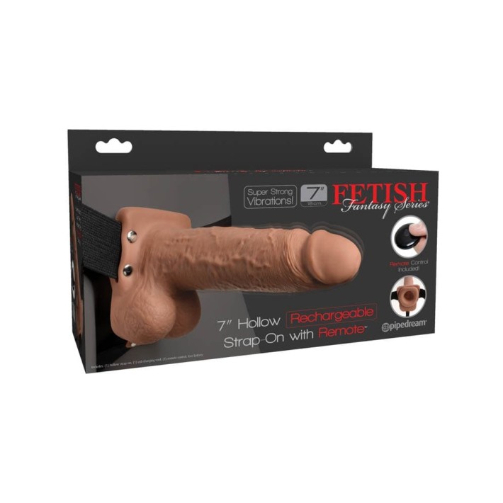 Strap-on/extensie Penis Cu Vibratii, Brun, 17.8 Cm 3
