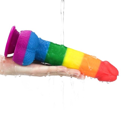 lovetoy, Dildo Clasic Cu Ventuza Prider, Multicolor, 22.5 Cm, pasiune.ro