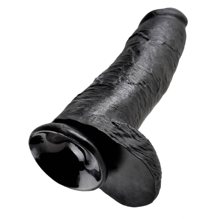 Dildo Realistic Cu Testicule King Cock, Negru, 30 Cm 5