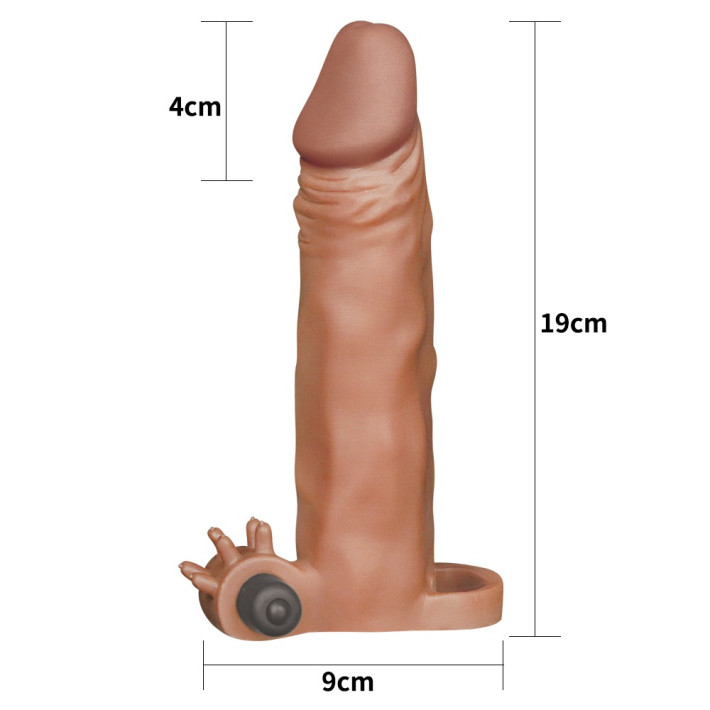 Manson / Prelungitor Cu Vibratii Pentru Penis Pleasure X-tender #3, Brun, +5 Cm 5