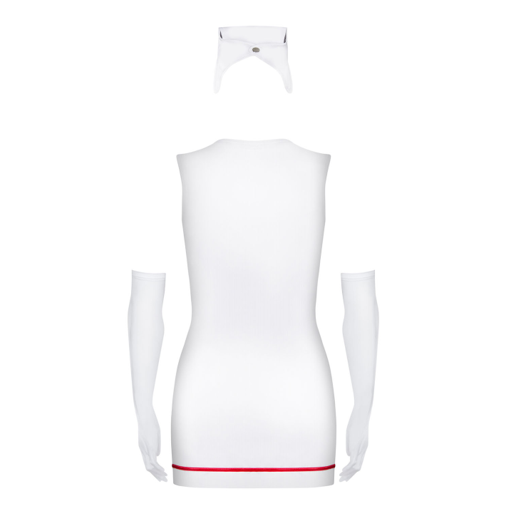 Costum Doctorita Sexy, Alb Cu Rosu, S/m 4