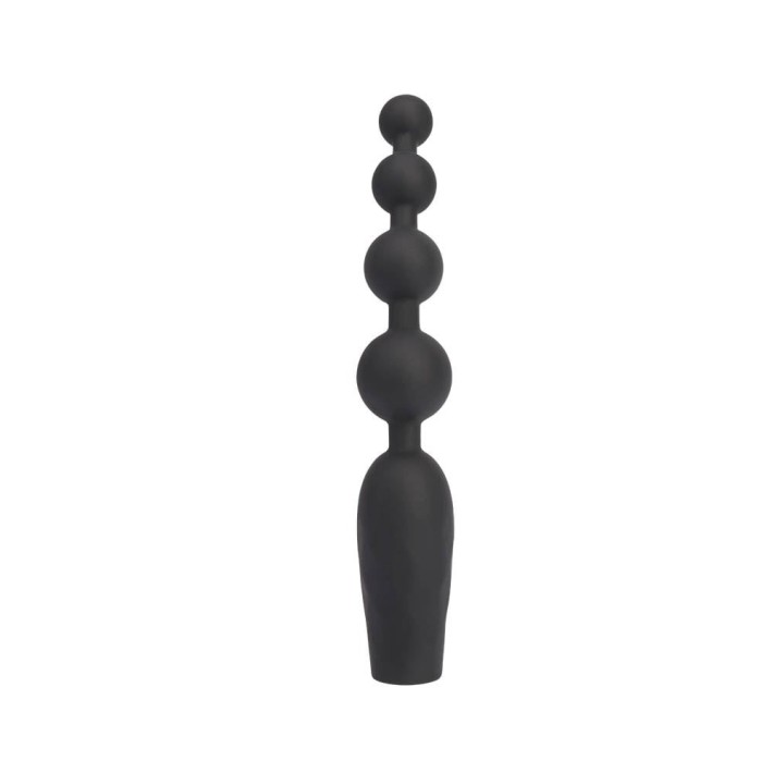 Bile Anale Cu Vibratii Bumpy Bead, Negru, 18.5 Cm 4