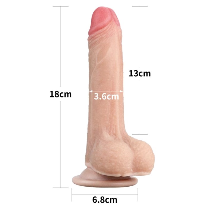 Dildo Silicon Dublu-stratificat Sliding Skin, Natural, 16.5 Cm 3