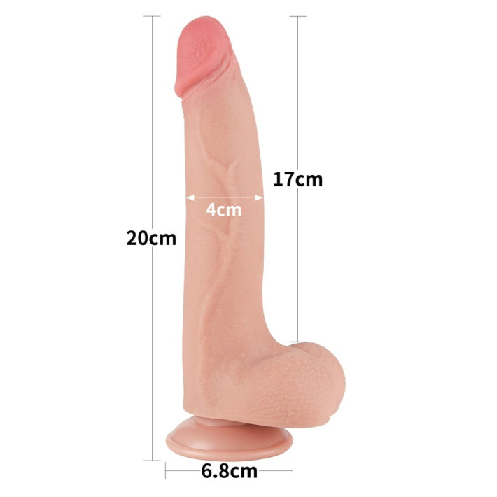 Dildo Realistic Sliding Skin Dual Layer I, Natural, 21.5 Cm 4