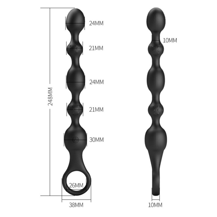 Bile Anale Cu Vibratii Van, Negru, 24 Cm 6