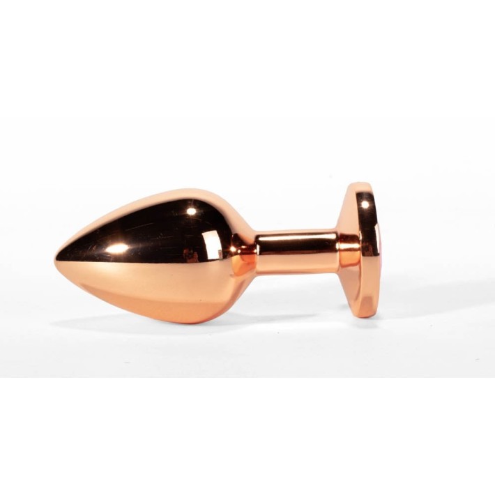 Dop Anal Cu Bijuterie Secret Shade Metal L, Auriu + Roz, 9.5 Cm 3