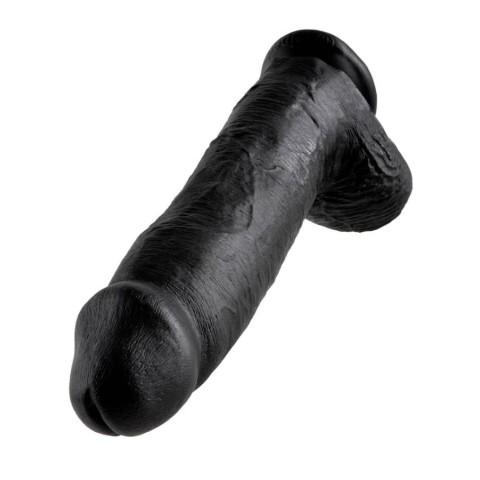 Pipedream - King Cock, Dildo Realistic Cu Testicule King Cock, Negru, 30 Cm, pasiune.ro