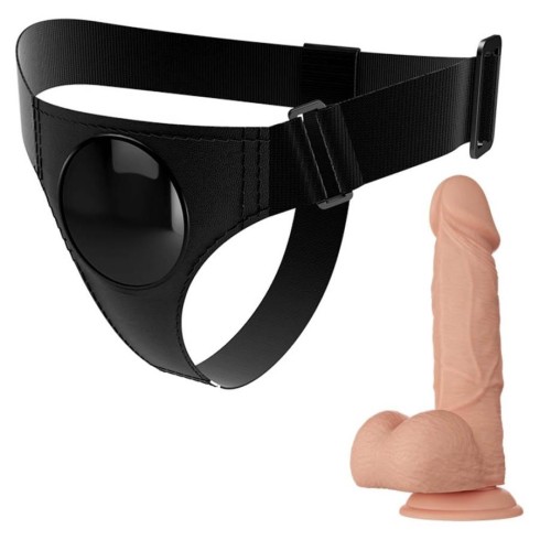 universal, Ham Strap-on Universal + Dildo Jerry Harness Briefs, Natural, 19 Cm, pasiune.ro