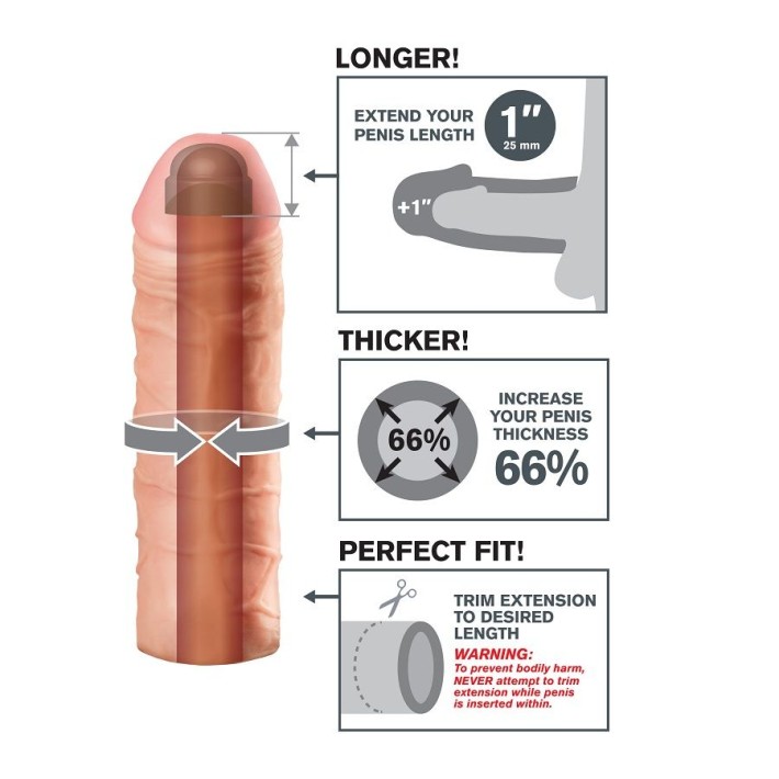 Extensie/manson Penis Mega 1 Extensions, Natural, +2.5 Cm 3