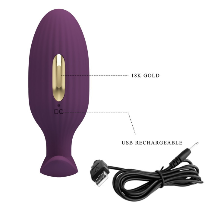 Vibrator Anal Cu Electro-stimulare Jefferson, Violet, 9 Cm 16