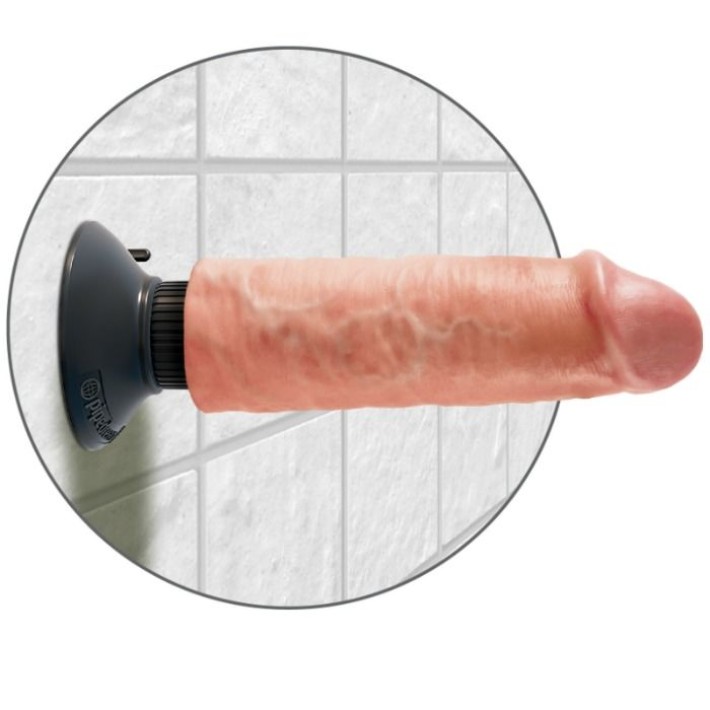 Vibrator Realistic Cu Ventuza King Cock, Natural, 15 Cm 4