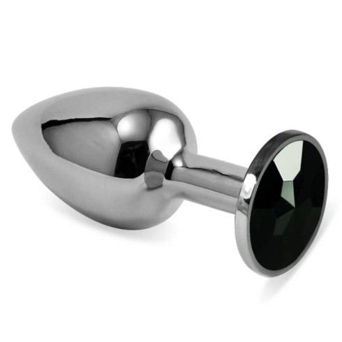 dop, Dop Anal Cu Bijuterie Rosebud Classic Metal, Negru, 6.5 Cm, pasiune.ro