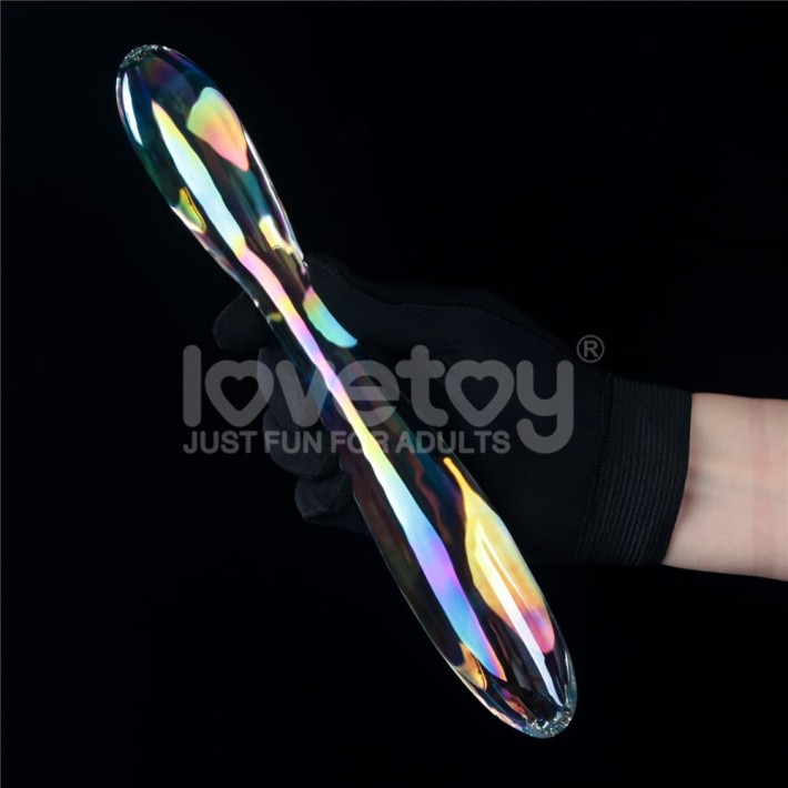 Dildo Sticla Twilight Gleam Glass Dildo- Double Delight, Transparent, 23 Cm 3