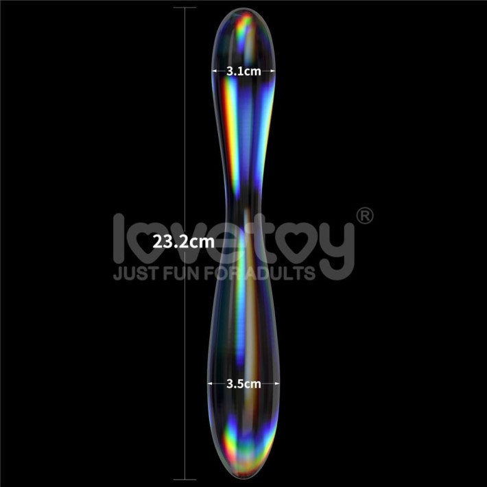 Dildo Sticla Twilight Gleam Glass Dildo- Double Delight, Transparent, 23 Cm 2