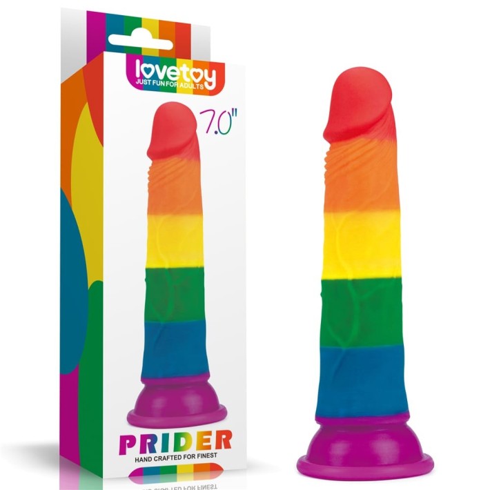 Dildo Clasic Cu Ventuza Prider, Multicolor, 18.5 Cm 6