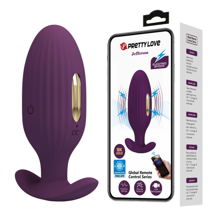 Vibrator Anal Cu Electro-stimulare Jefferson, Violet, 9 Cm 11