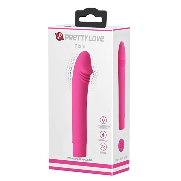Vibrator Clasic Pixie, Roz, 15 Cm 3