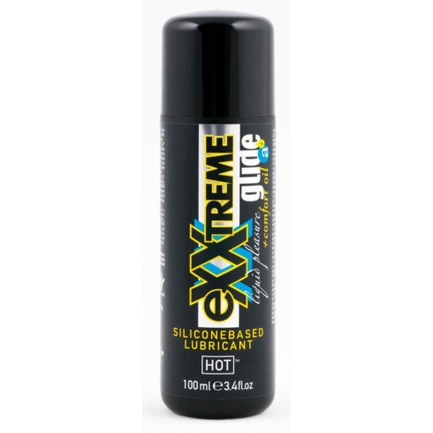 hot, Lubrifiant Anal Pe Baza De Silicon Exxtreme Glide + Comfort Oil, 100 Ml, pasiune.ro