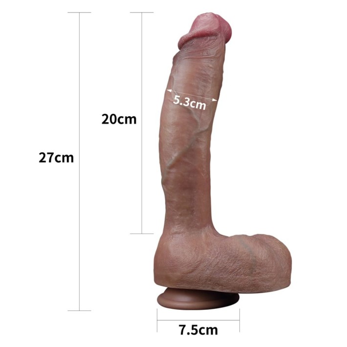 Dildo Clasic Cu Ventuza Dual-layered Silicone Nature Cock, Natural, 26.5 Cm 8