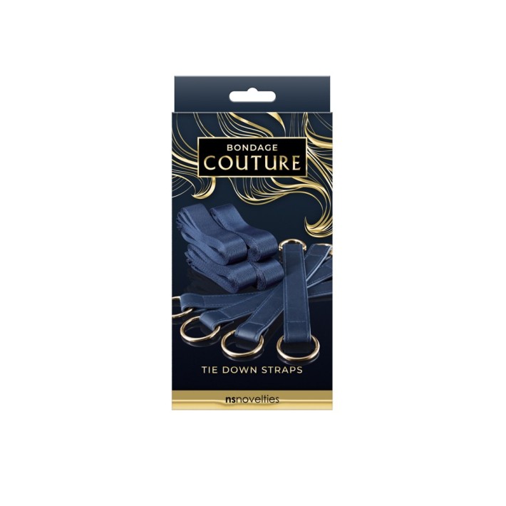 Set Imobilizare Erotica Pentru Pat Bondage Couture, Bleumarin 2