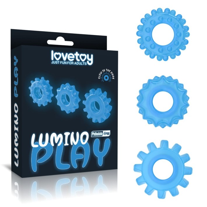 Set 3 Inele Penis Fosforescente Lumino Play, Alb 8