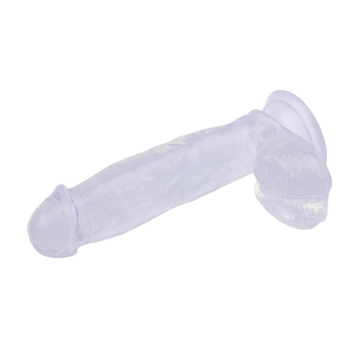 Dildo Clasic Cu Ventuza, Transparent,  17.7 Cm 4