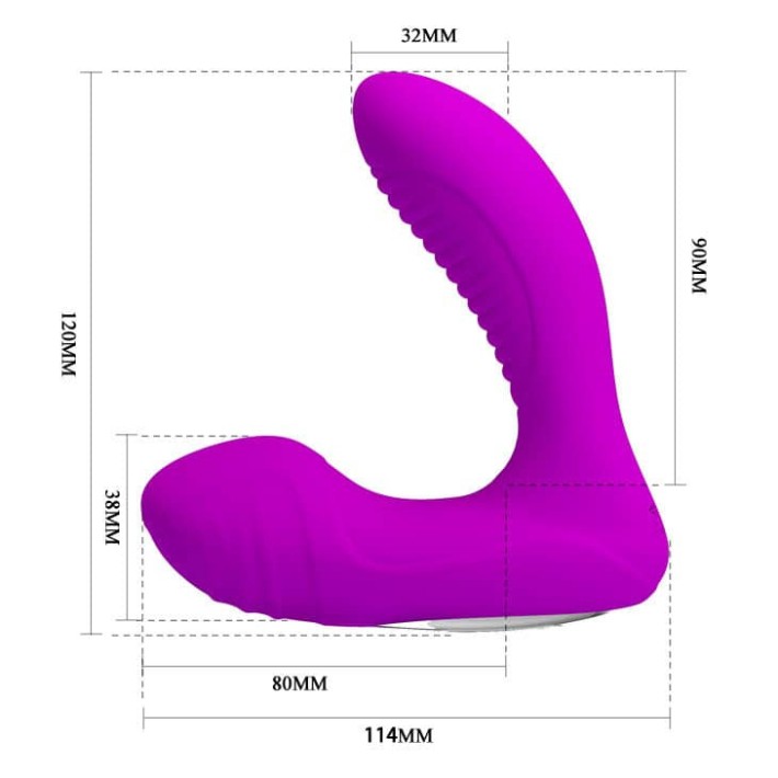 Stimulator Prostata Cu Functie Incalzire Lillian, Violet, 12 Cm 2