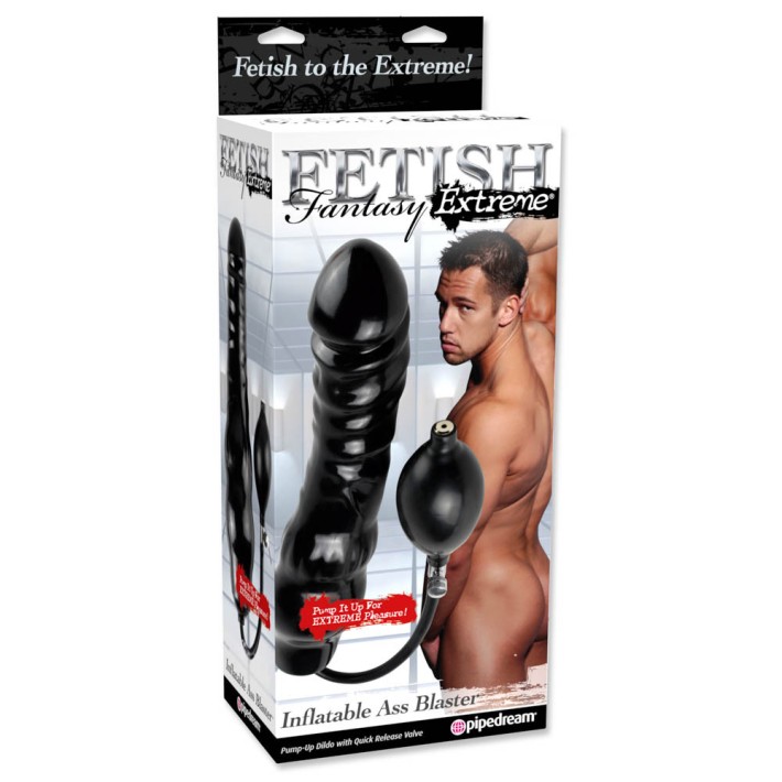 Dildo Gonfabil Ass Blaster, Negru, 25 Cm 2