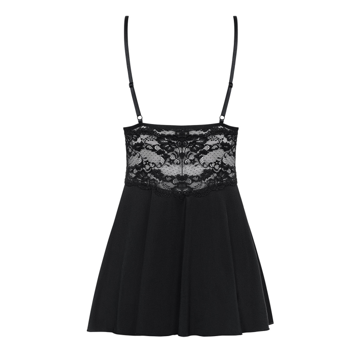 Babydoll Cu Dantela Si Chilotei Sexy, Negru, S/m 10