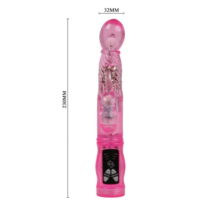 Vibrator Cu Rabbit Happy Angel, Roz, 23 Cm 3