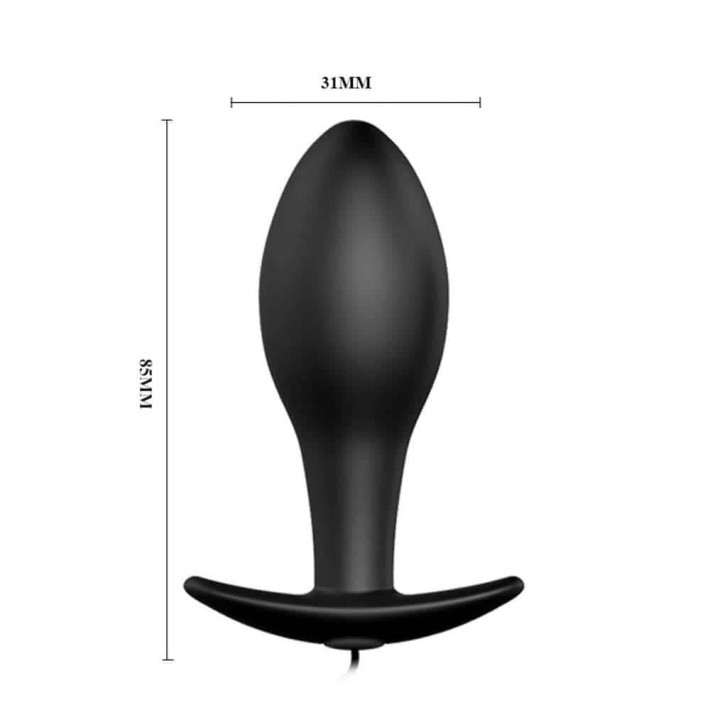 Dop Anal Cu Vibratii, Negru, 8.5 Cm 9