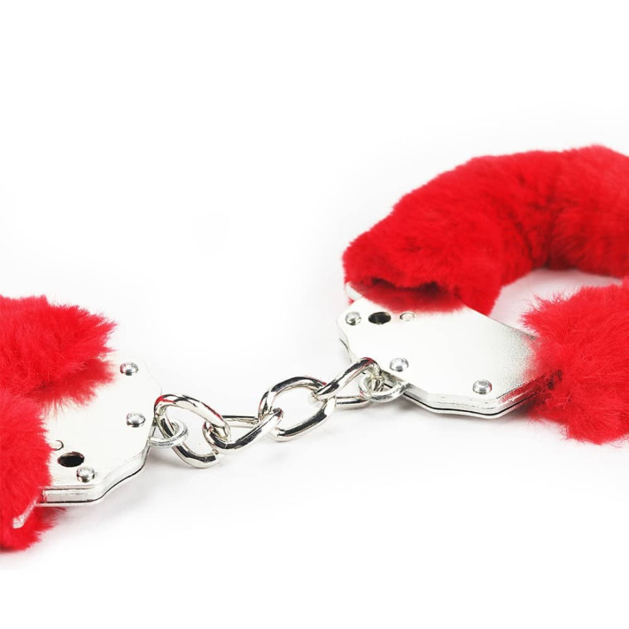 Fetish Pleasure Fluffy Hand Cuffs Red 3