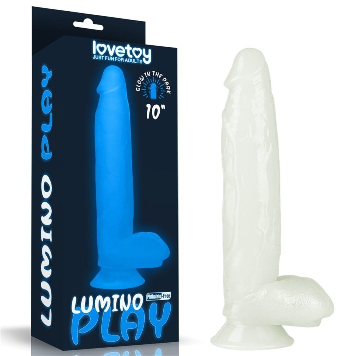 Dildo Clasic Fosforescent Lumino Play, Alb, 25 Cm 9
