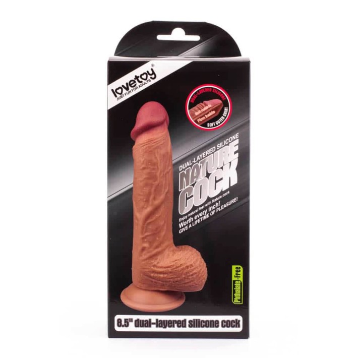 Dildo Realistic Din Silicon Dublu-stratificat, 21cm 8