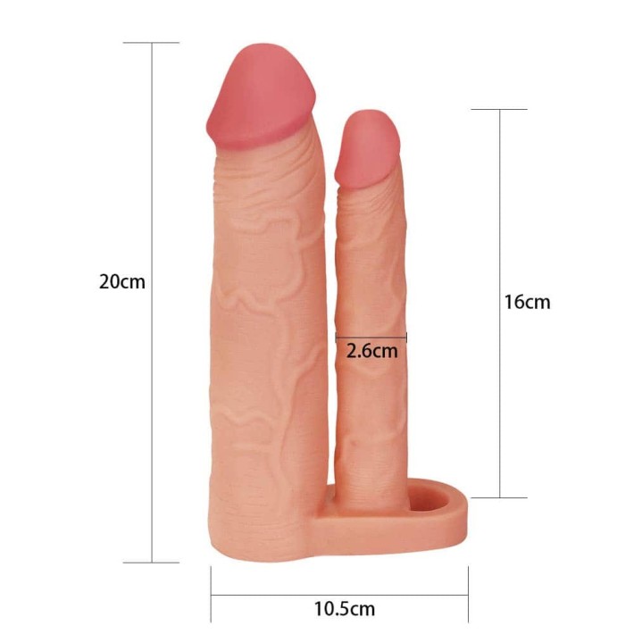 Extensie/manson Penis Dublu, Natural, +5 Cm 2