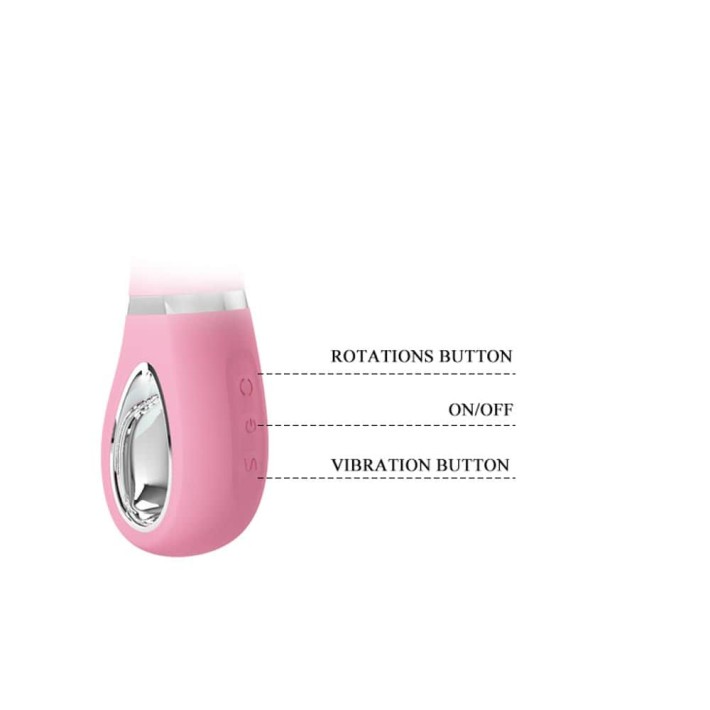 Vibrator Rabbit Cu Rotatii Ternence, Roz Pudrat, 19 Cm 4