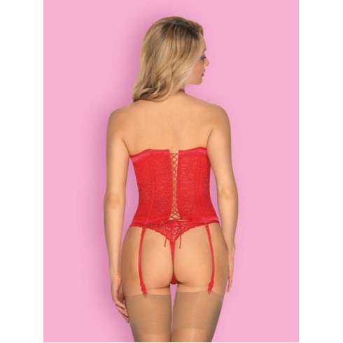 rosu, Flameria Corset & Thong L/xl L/xl, S/m, pasiune.ro
