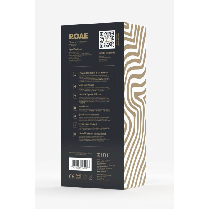 Zini Roae Se Three-way Pleasure Vibrator Black Gold_b0o50_4 4